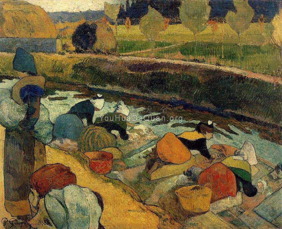 Washerwomen at the Roubine du Roi, Arles - 保罗·高更